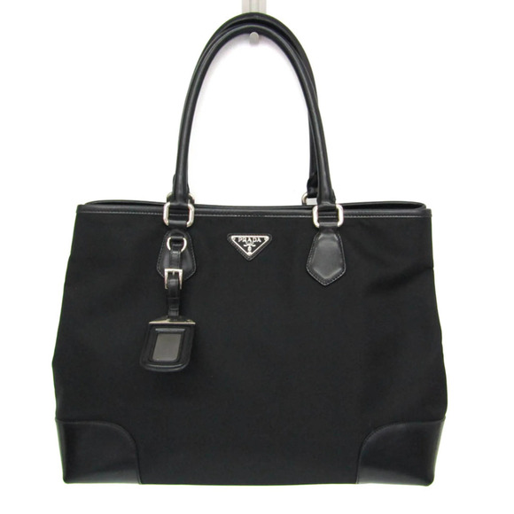 PRADA Handbags - Prada Tessuto + Vitel BR3411 Women's Nylon,Leather Tote Bag Black